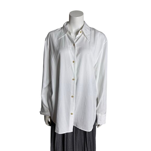 Vince Dress Shirt Women's XL White Long Sleeve 100% Lyocell - Picture 1 of 6